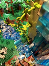 a close up of a lego city